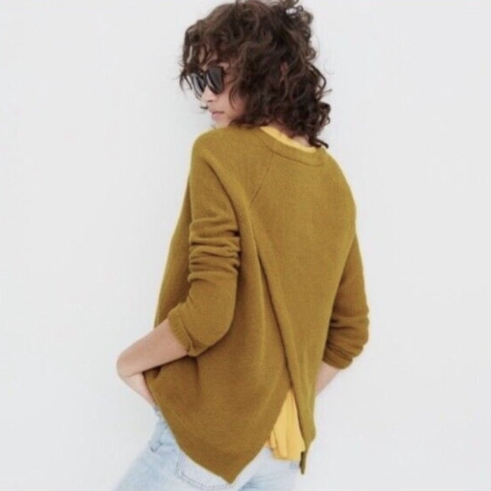 Madewell Province Cross Back Knit Pullover - Savannah Moss - L